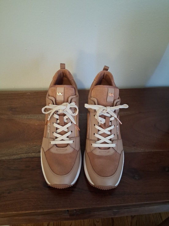 Michael Kors Shoes - Michael Kors Womens Rose MK Logo Lace-Up Sneakers